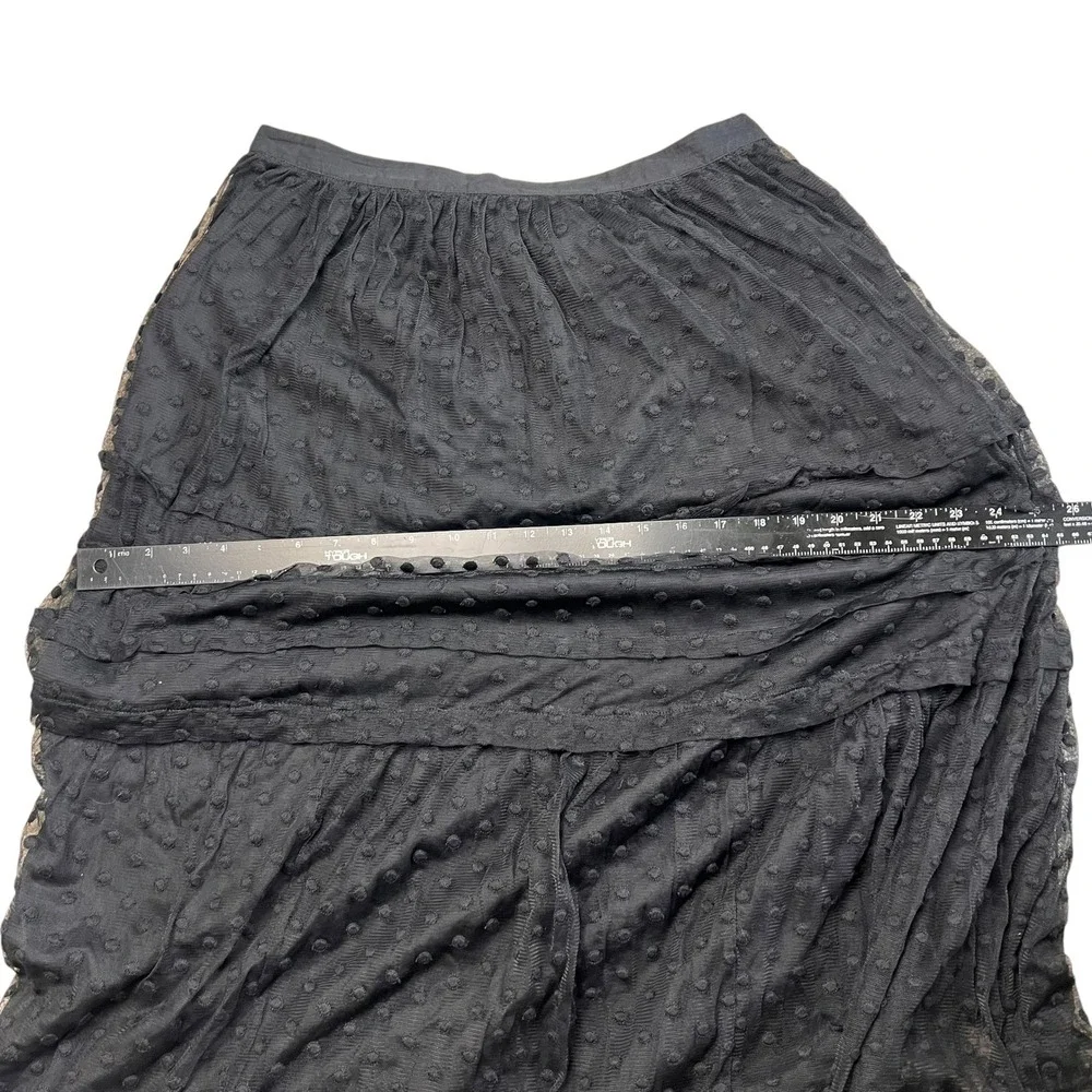 The Great Black Swiss Dot Tulle Maxi Skirt Tiered Mesh Size 3 Large - Picture 9 of 12